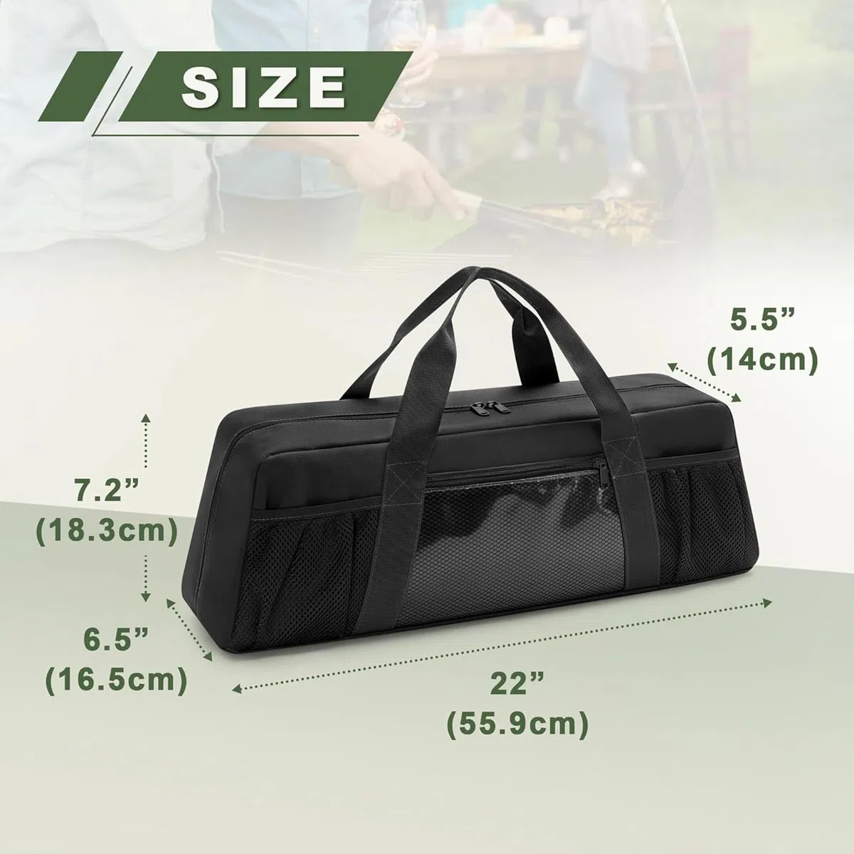 Portautensili per barbecue, organizer per barbecue, cassetta per attrezzi da cucina, multiuso, ergonomica, contenitore resistente, custodia per campeggio, picnic, utensili per grigliare