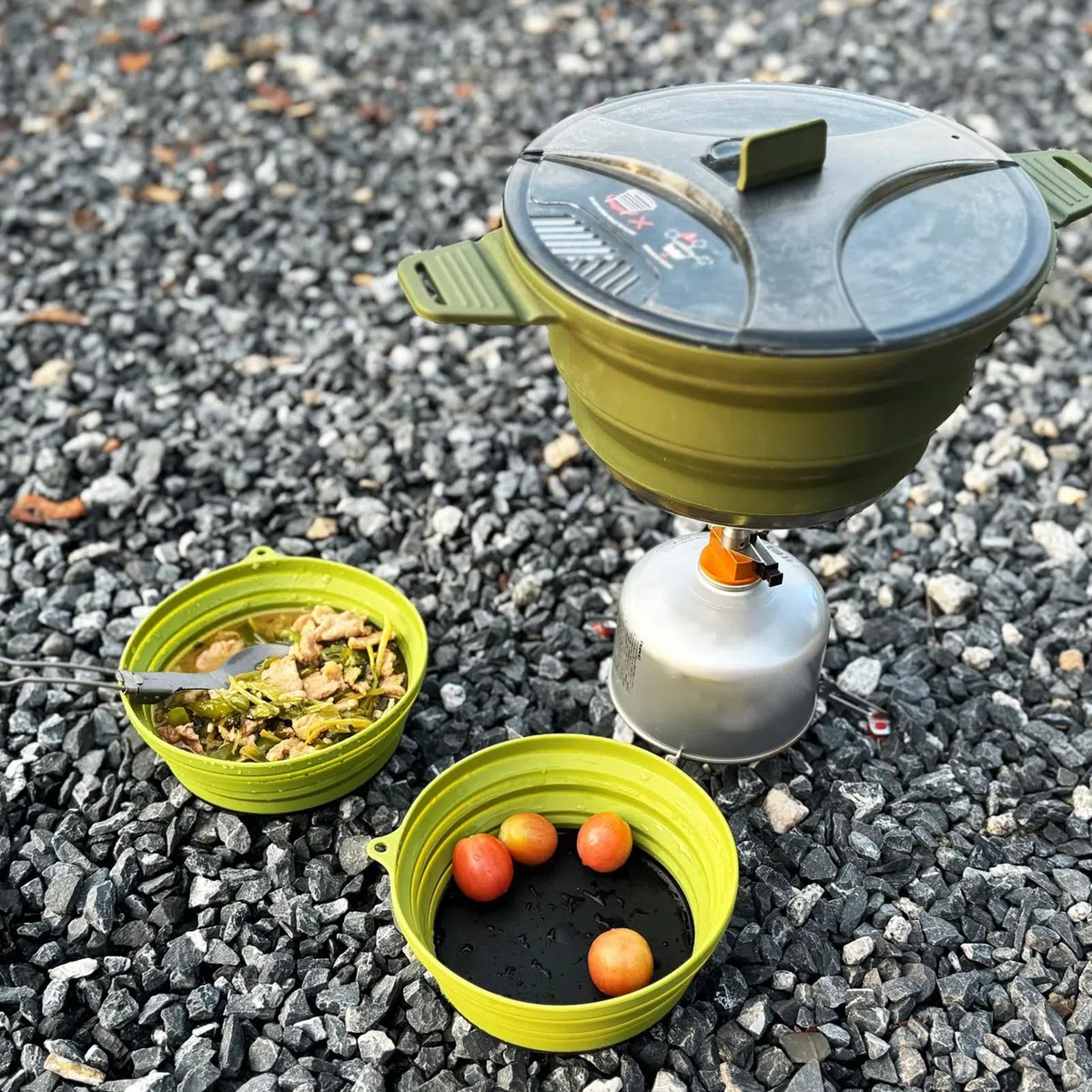 Set Di Pentole Da Campeggio | Set Da Cucina Piegevole Con Pentola E Padella | Kit Utensili In Silicone Resistente Al Calore Con Stoviglie In Acciaio Per Viaggi Cucina All Aperto