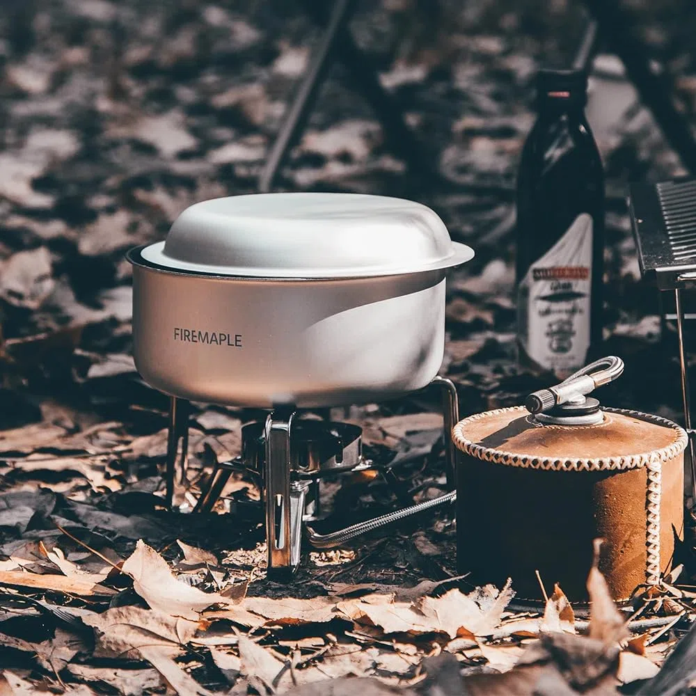 Fire-Maple Frost Set di Pentole da Campeggio Ultraleggere Kit di Cottura Compatto in Alluminio con Pentola Antiaderente, Padella, Piastra e Utensili da Campeggio a Pinza per 1-2 Persone