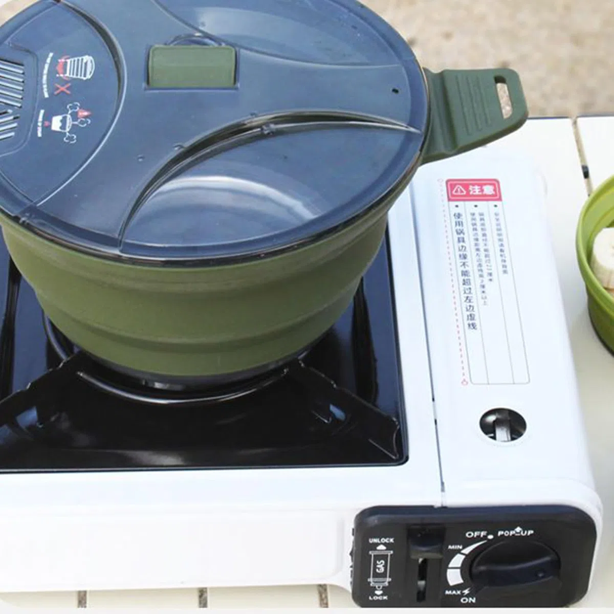 Set Di Pentole Da Campeggio | Set Da Cucina Piegevole Con Pentola E Padella | Kit Utensili In Silicone Resistente Al Calore Con Stoviglie In Acciaio Per Viaggi Cucina All Aperto