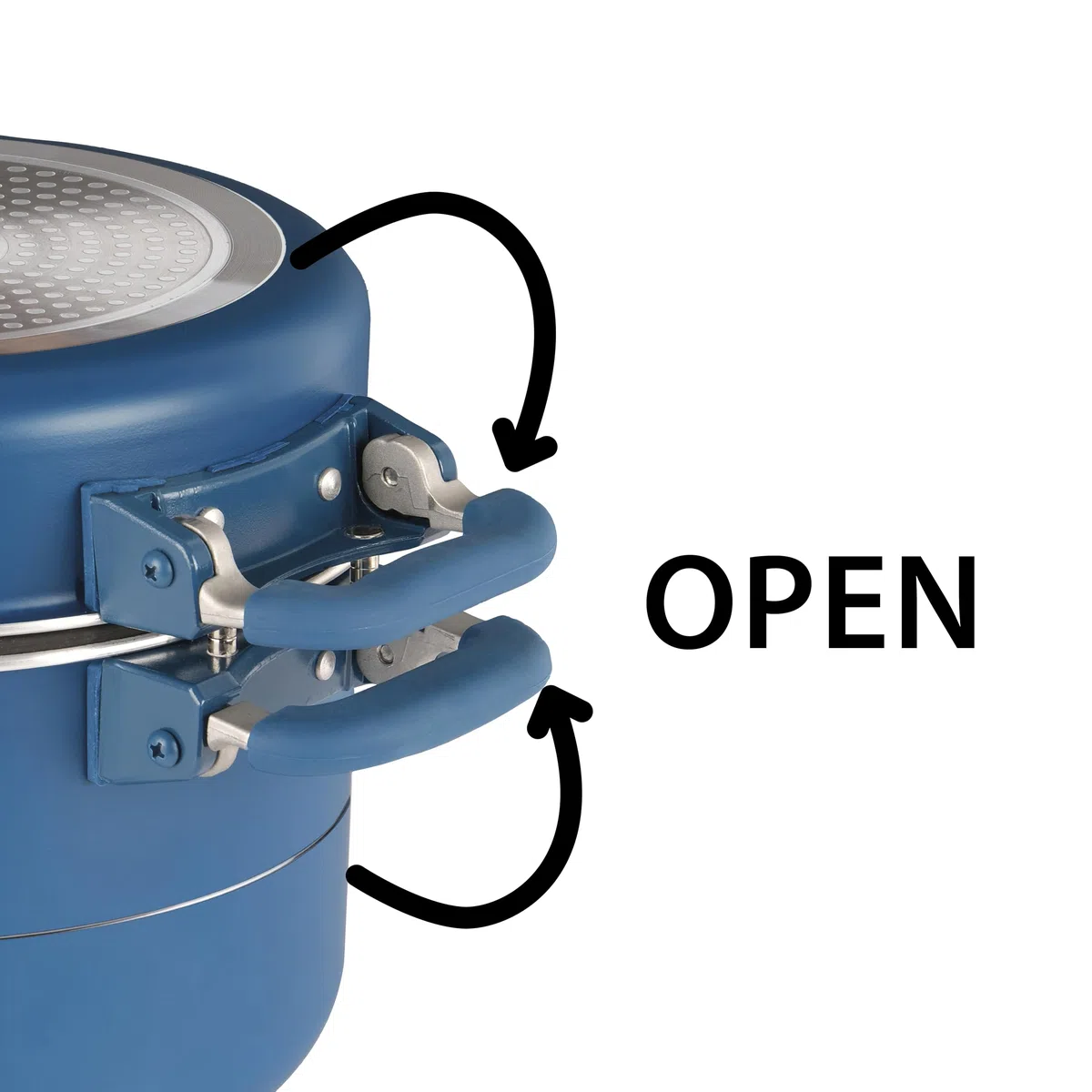 Brunner Carezza Magnetogrip - Set di pentole e padelle in ceramica antiaderenti compatibili con induzione, per camper, roulotte e barca, design impilabile salvaspazio con manici magnetici pieghevoli